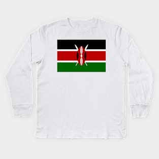 Flag of Kenya Kids Long Sleeve T-Shirt